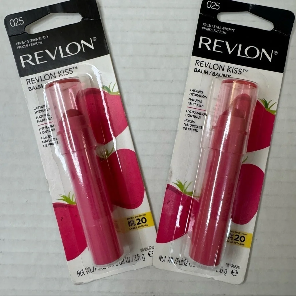 Revlon Kiss Lip Balm Stick, Fresh Strawberry 25, SPF 20, 0.09 oz